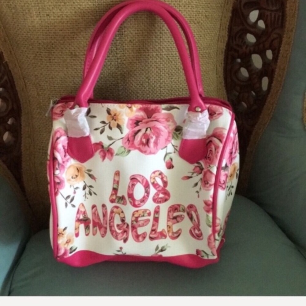 NEW flower hand bag with Los Angeles logo